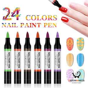 24 Color 3D Nail Painting Pen Set