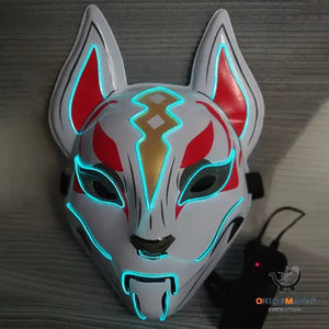 Glowing Demon Slayer Cat Face Mask for Women