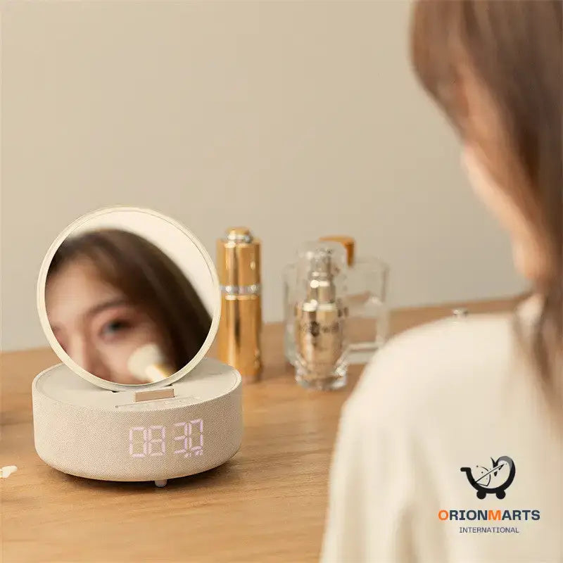 Wireless Charger with Alarm Clock Bluetooth Speaker LED
