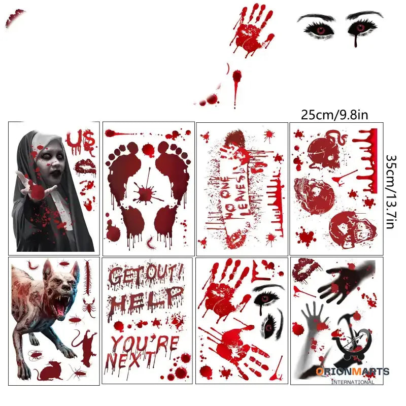 Horror Blood Hands and Feet Toilet Stickers