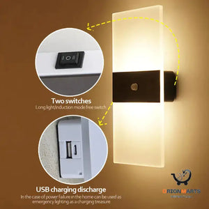 Rechargeable Motion Sensor Wall Lamp - Perfect for Indoor