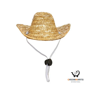 Western Straw Cowboy Hat for Cats