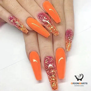 Long Ballet Nails with Water Droplets