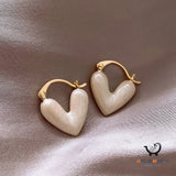 Peach Heart Love Earrings