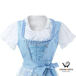Munich Beer Printed Lace-up Dress for Halloween