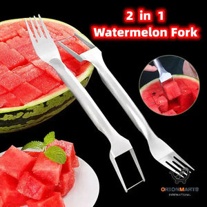 2 In 1 Watermelon Fork Slicer Multi-purpose Stainless Steel