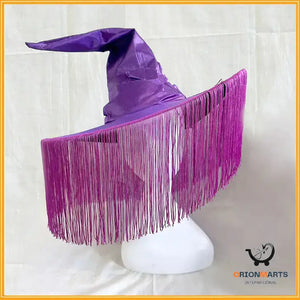 Mysterious Purple Pleated Witch Hat