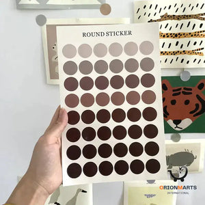 Morandi Earth Color Polka Dot Seal Sticker for Hand Account
