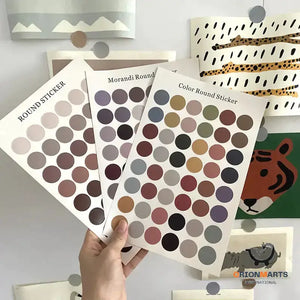 Morandi Earth Color Polka Dot Seal Sticker for Hand Account