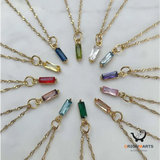 Birthstone Necklace with 12 Colors