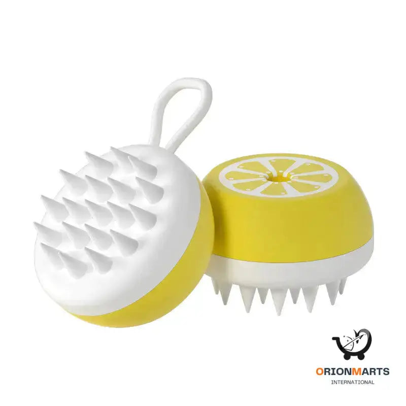 2-in-1 Pet Bath Brush with Soft Silicone Comb