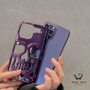 Luxury Plating 3D Skull Phone Case with Breathable Design