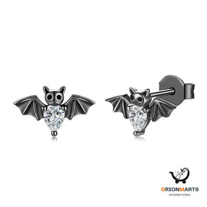Gothic Bat Stud Earrings for Halloween