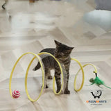 Foldable Cat Play Tunnel with Mouse Toy