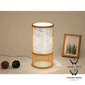 Adjustable Bamboo Woven Table Lamp for Tea Rooms and Studies