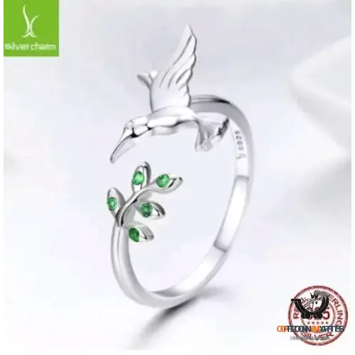 Korean Style Adjustable Sterling Silver Bird Ring