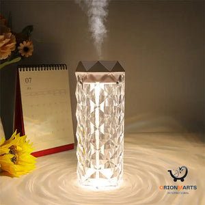 Crystal Lamp Air Humidifier with Color Night Light and Touch