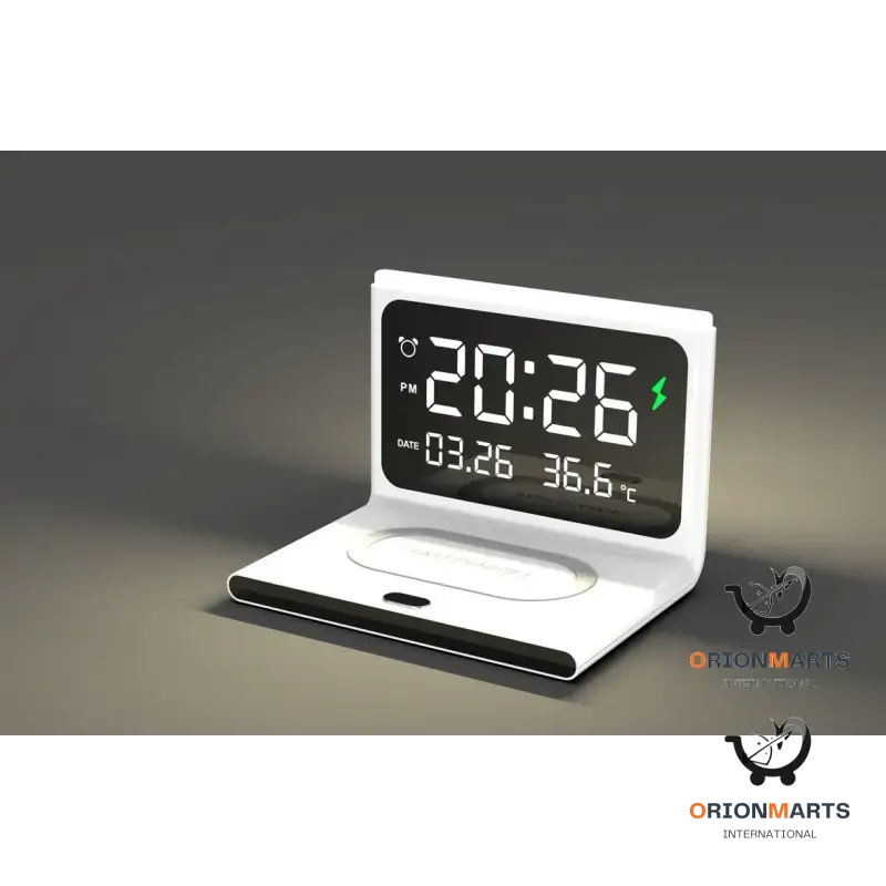 Multi-functional Portable Alarm Clock with Wireless Charging
