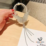 Tassel Ball Hair Clip with Angel’s Wings Design