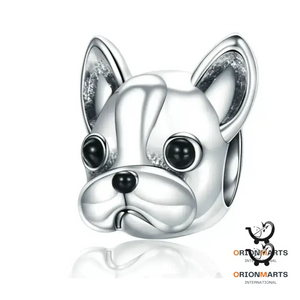 Bulldog Sterling Silver Beads Wholesale for Jewelry Making