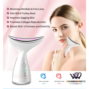 EMS Microcurrent Neck Face Beauty Device With 3 Colors LED