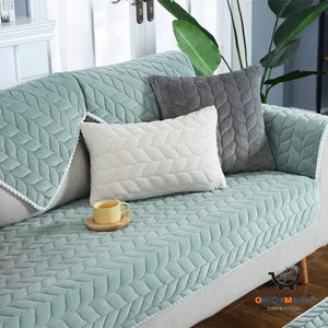 Plush Quilted Sofa Cover