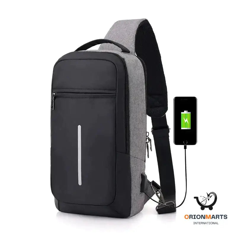 Anti-Theft USB Charging Chest Bag