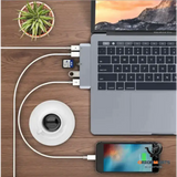 USB Type C Hub with TF SD Card Reader and PD Power for Apple