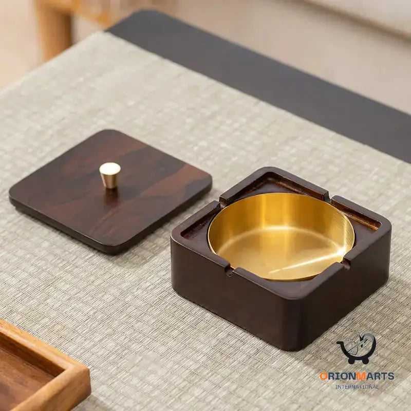 Solid Wood Ashtray for Home and Office