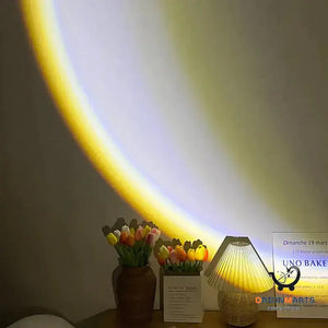 USB Moon Lamp with Rainbow Neon Night Light Projector -