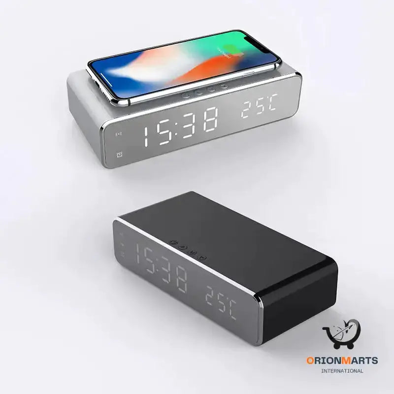 LED Alarm Clock with Wireless Charger