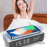 LED Alarm Clock with Wireless Charger