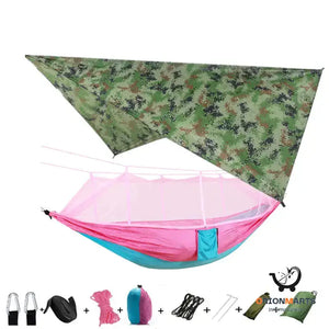 Portable Parachute Hammock with Mosquito Net for Outdoor