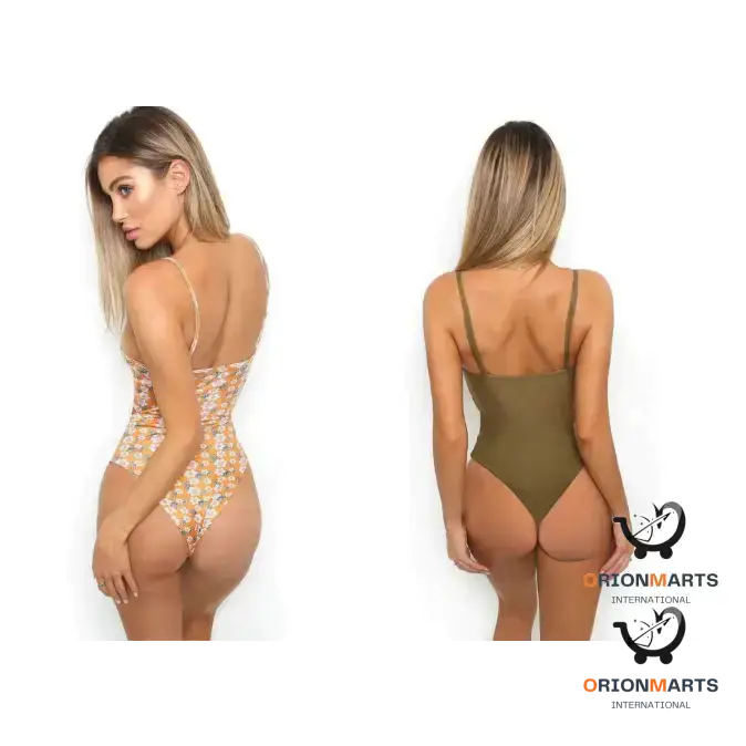 One-Piece Swimsuit with Sexy Tie Knot Print