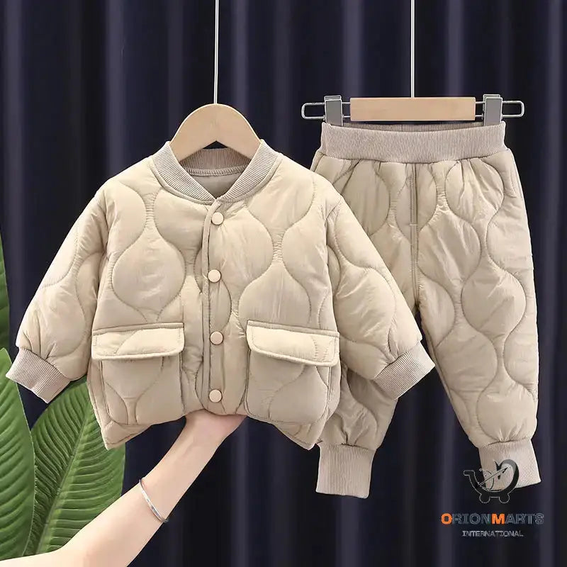 Warm Cotton Clothes Two-piece Set for Baby Boys