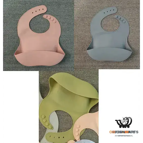 Soft Waterproof Silicone Baby Bib with Food Catcher Baby