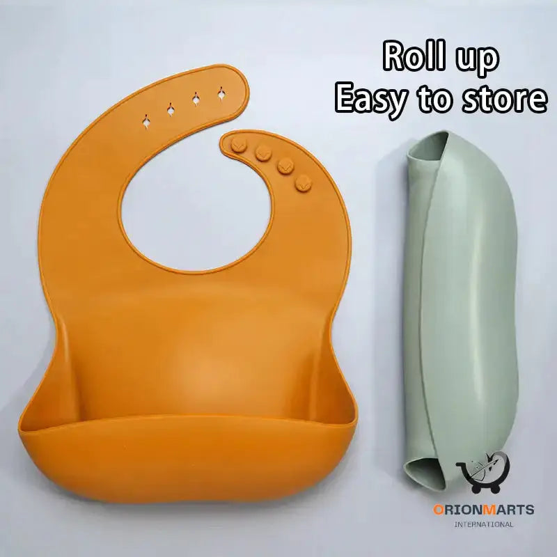 Soft Waterproof Silicone Baby Bib with Food Catcher Baby