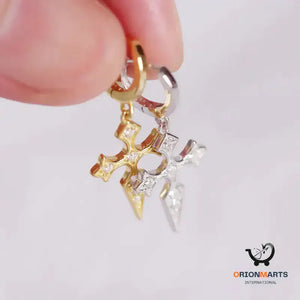 Cross Diamond Baroque Style Earrings