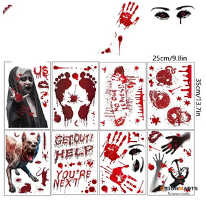 Horror Blood Hands and Feet Toilet Stickers