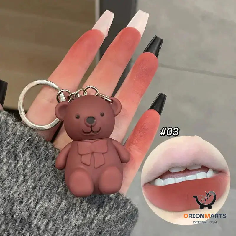 Bear Lip Mud Matte White Keychain
