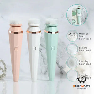 4 In 1 USB Rechargeable Electric Facial Cleansing Brush Soft