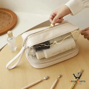 Transparent Cloud Double Layer Steel Wire Cosmetic Bag