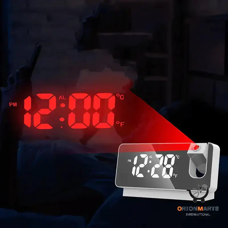 LED Mirror Display 3D Projection Alarm Clock for Home