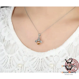 Crystal Bee Sterling Silver Necklace Pendant