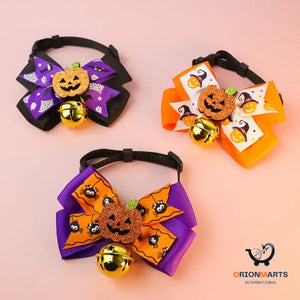 Pumpkin Bow Tie with Big Bell for Pets