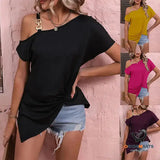 Women Clothes Off Shoulder Blouse Summer Irregular Design