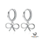 Sterling Silver Bow Short Earrings for Girls