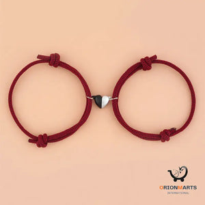 Heart-shaped Magnetic Buckle Woven Bracelet