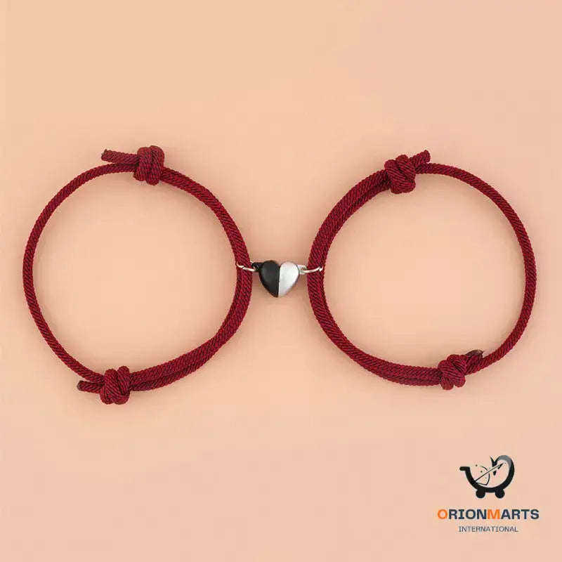 Heart-shaped Magnetic Woven Bracelet