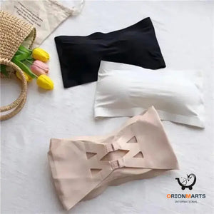 Ice Silk Strapless Bra and Chest Wrap for Women